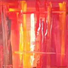 Riflessi d'insieme 1-rosso,acrilico su tela,100x70,2014